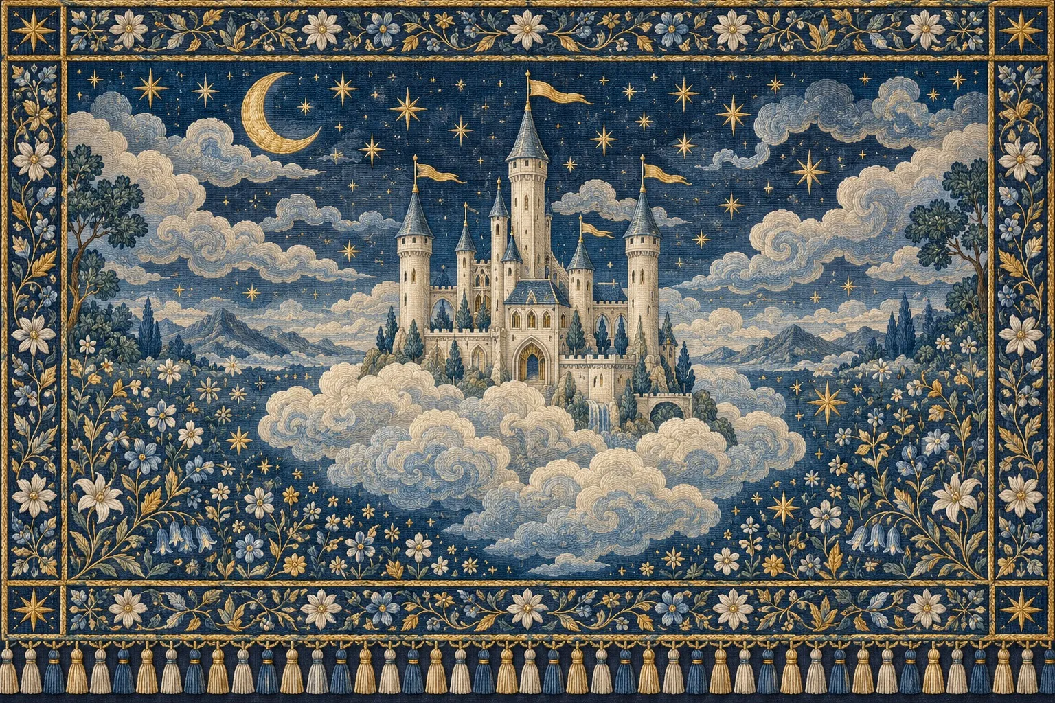 Castle Above the Clouds, towers among soft clouds