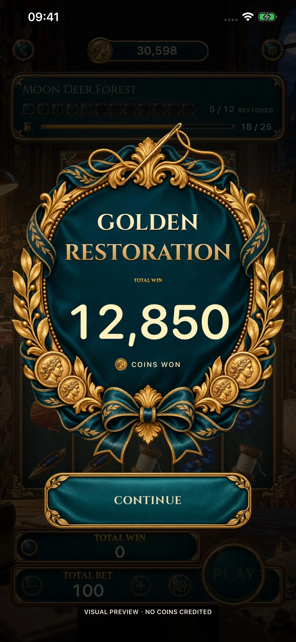 Golden Restoration celebration panel in a demonstration round